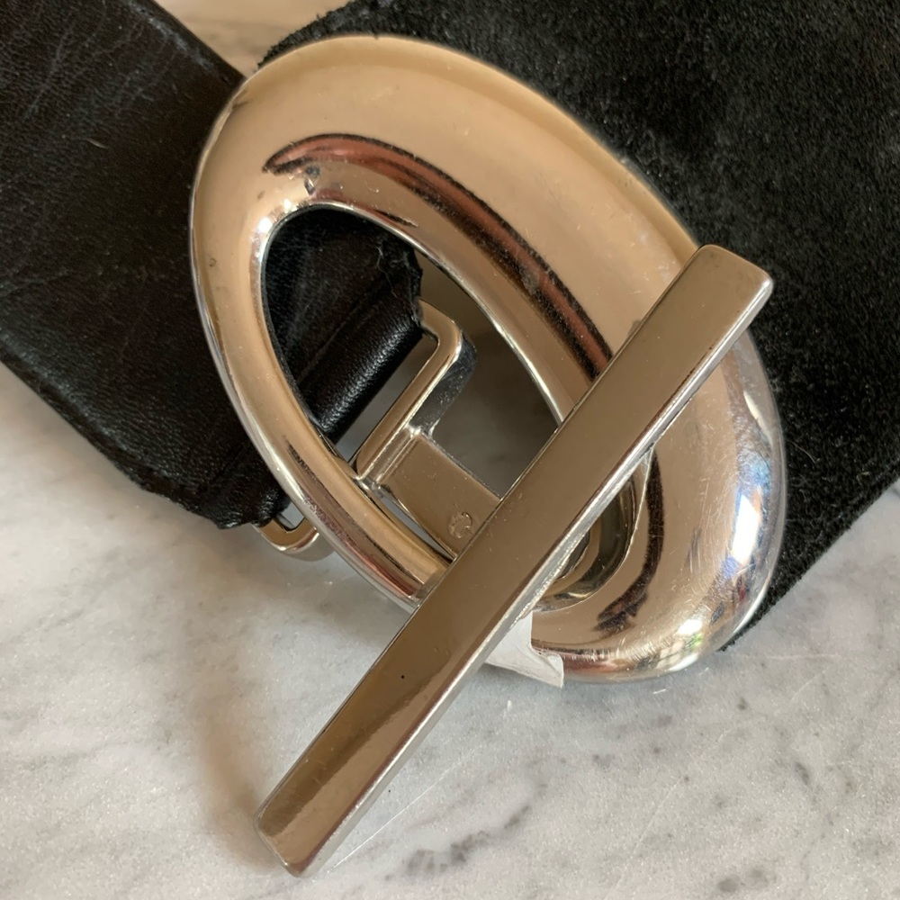 Sandy duftler black belt leather suede silver sz S